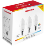 TOSHIBA ΠΑΚΕΤΟ 3ΤΜΧ Λάμπα LED για Ντουί E14 και Σχήμα C37 ΗΜΕΡΑΣ