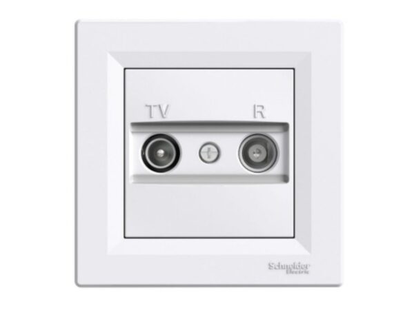 Asfora πρίζα TV-FM διέλευσης 4dB Λευκή