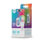 Λάμπα LED E27 A60 RGB + Λευκό 9W + RC Forever Light