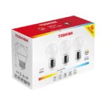 TOSHIBA ΠΑΚΕΤΟ 3ΤΜΧ Λάμπα LED για Ντουί E27 και Σχήμα ΚΟΝΤΟ ΣΦΑΙΡΑΚΙ Θερμό Λευκό