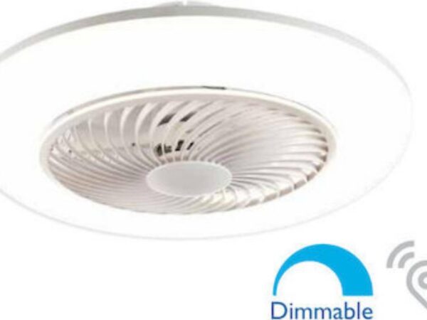 Lineme Cierzo Ανεμιστήρας Οροφής 55cm με Φως και Τηλεχειριστήριο Λευκός