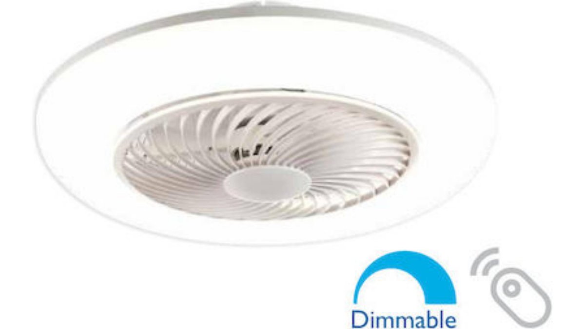 673216ed8ec5923531e74315 Lineme Cierzo Ανεμιστήρας Οροφής 55cm με Φως και Τηλεχειριστήριο Λευκός - Image 1