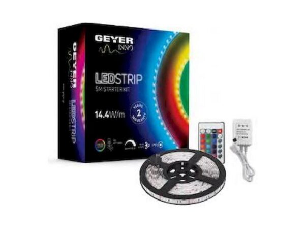 LED Strip KIT 14.4W 12V RGB IP65 5m + RGB controller + driver