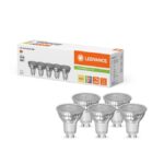 Λάμπες LED 5τμχ για Ντουί GU10 και Σχήμα PAR16 4.5W 36° 3000K Θερμό Λευκό Dimmab