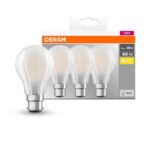 Λάμπες Led 3 τμχ b22 μπαγιονετ 6,5w frosted 2700k θερμό λευκό Osram/Ledvance