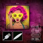 Neon ART LED POWER WOMAN yellow-purple usb με διακόπτη on off & dimmer