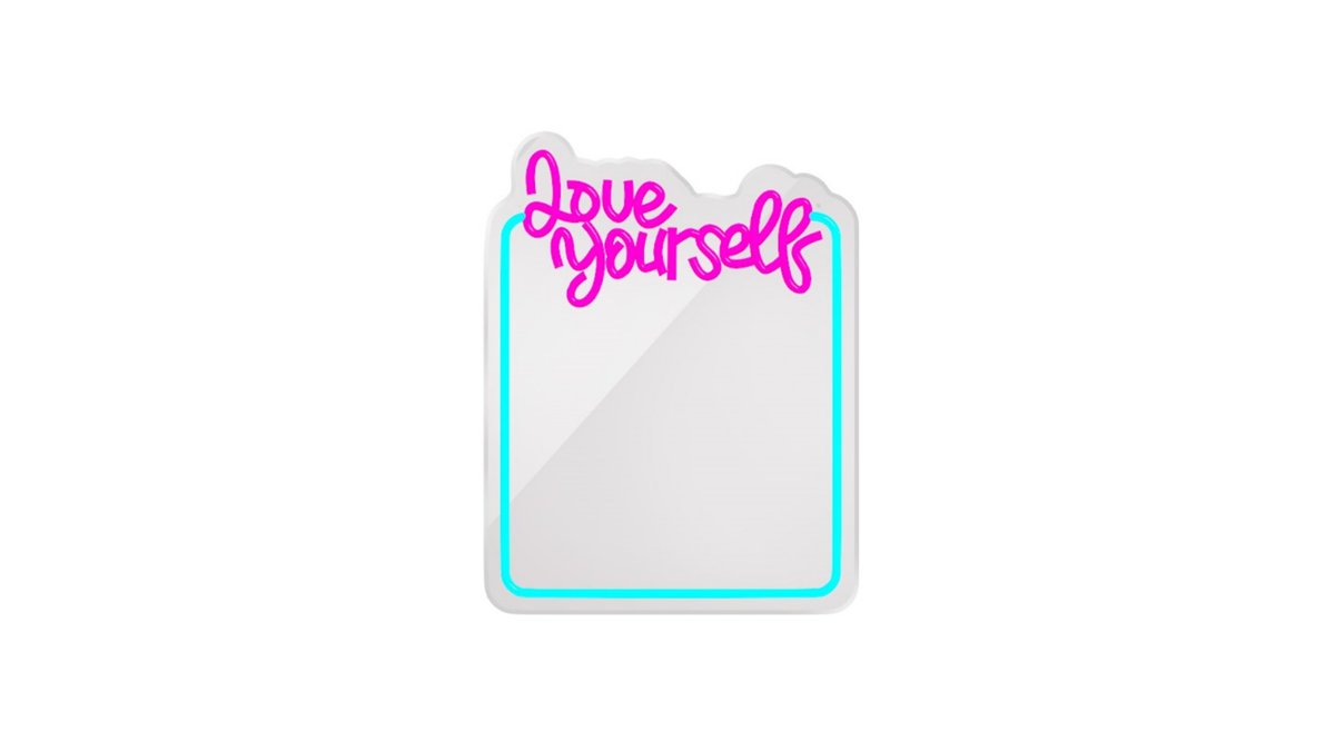 6814c8fc4c872957fc51f02a Νέον ΚΑΘΡΕΦΤΗΣ LED LOVE YOURSELF τιρκουάζ ροζ FMNE01 Forever Light - Image 1