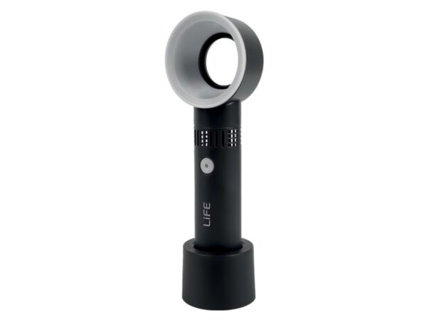 LIFE AELLA BLACK Επαναφορτιζόμενος mini, bladeless ανεμιστήρας χειρός, 3W