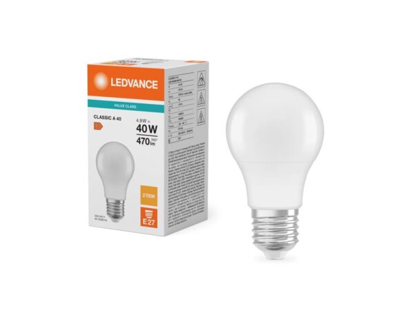 OSRAM/LEDVANCE Λάμπα LED Classic A40  4.9W 2700k Frosted E27