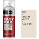 Cosmos Lac Σπρέι Αστάρι Easy Max Ακρυλικό Υψηλής Θερμοκρασίας με Σατινέ Εφέ Λευκό RAL9001 Cream White 400ml