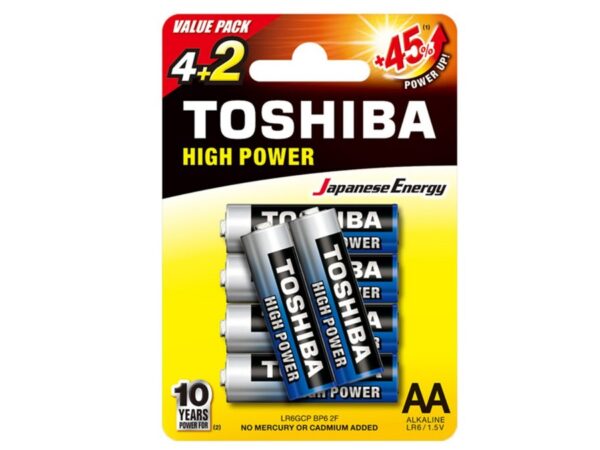 Μπαταρίες Αλκαλικές ΑΑ Toshiba High Power 4+2τμχ