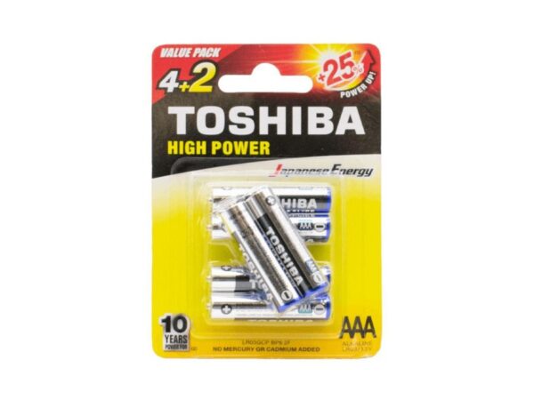 Μπαταρίες Αλκαλικές ΑAΑ Toshiba High Power 4+2τμχ