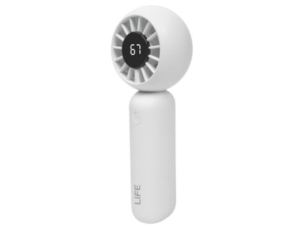 LiFE LaFunFan White Επαναφορτιζόμενος DC ανεμιστήρας χειρός 2"με οθόνη LED, 3W