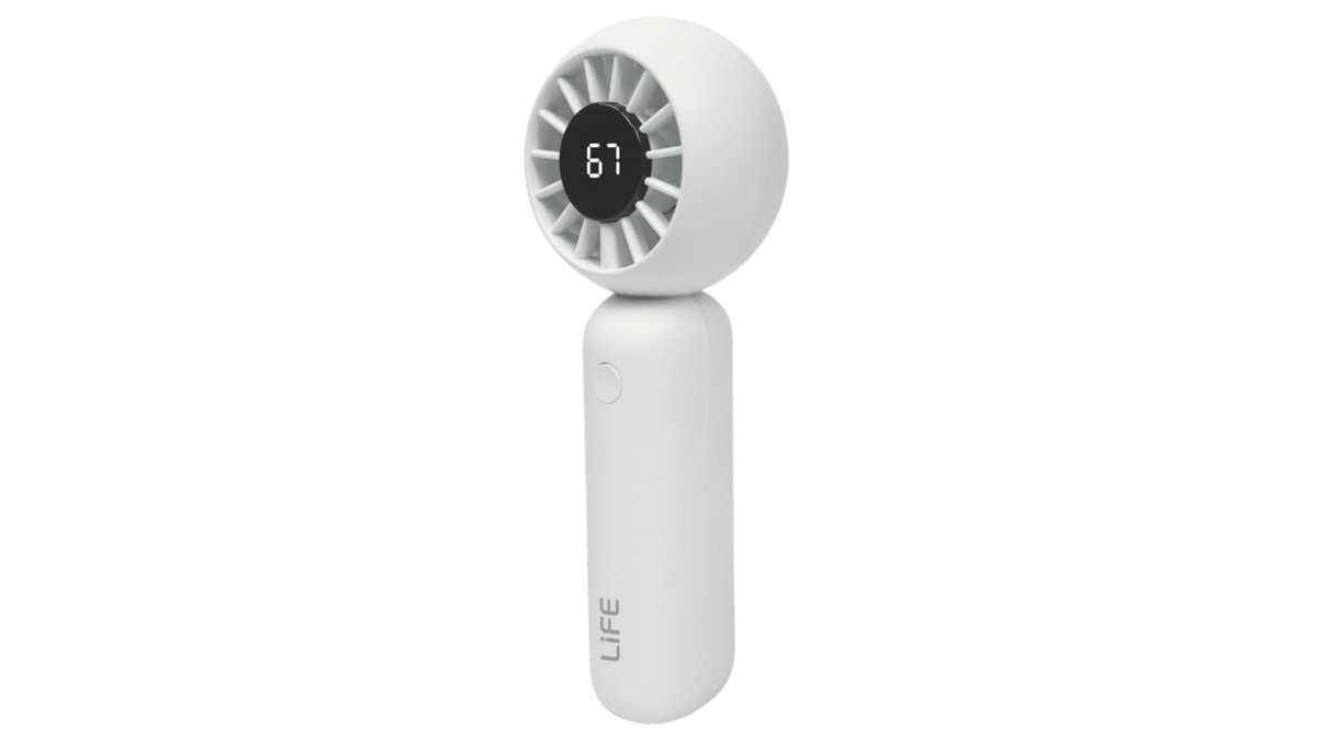 69d6121a8e6190d55ea93093 LiFE LaFunFan White Επαναφορτιζόμενος DC ανεμιστήρας χειρός 2"με οθόνη LED, 3W - Image 1