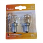 Λάμπα φούρνου συσκευασία 2τεμ Fos Me 300C° 15W E14