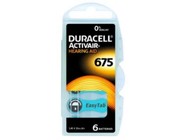 Μπαταρίες βαρηκοΐας Duracell Activair EasyTab 675 (PR44)