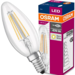 Osram/Ledvance Λάμπα LED 4W για Ντουί E14 Θερμό Λευκό 470lm FILAMENT 2700κ