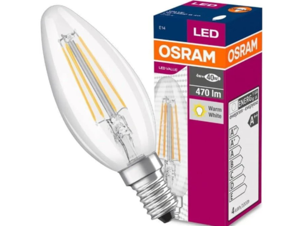 Osram/Ledvance Λάμπα LED 4W για Ντουί E14 Θερμό Λευκό 470lm FILAMENT 2700κ