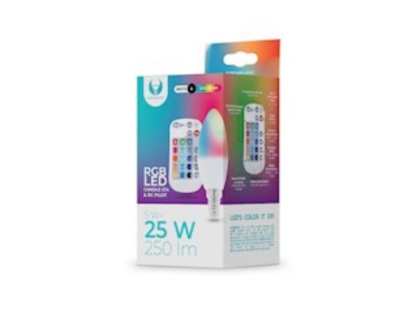 Λάμπα LED E14 C37 RGB + Λευκό 5W + RC Forever Light