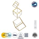 GloboStar® KIBOO-TRIO 60932 Κρεμαστό Φωτιστικό Οροφής Design LED CCT 90W 10350l