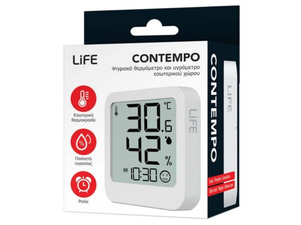 Life Contempo Θερμόμετρo & Υγρασιόμετρo Επιτραπέζιο για Χρήση σε Εσωτερικό Χώρο