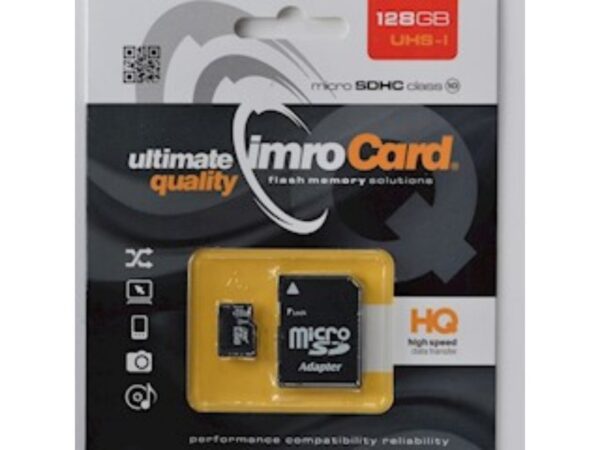Imro memory card 128GB microSDHC cl. 10 UHS-I + adapter
