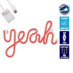 Φωτιστικό Ταμπέλα Φωτεινή Επιγραφή NEON LED Σήμανσης YEAH 5W με Καλώδιο Τροφοδοσ