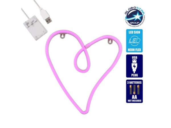 Φωτιστικό Ταμπέλα Φωτεινή Επιγραφή NEON LED Σήμανσης CALLIGRAPHIC HEART LINE 5W
