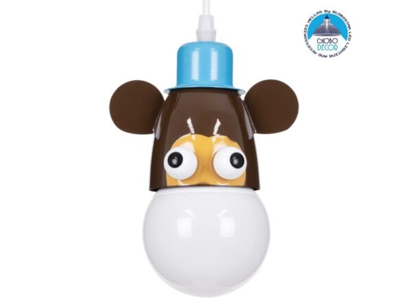 GloboStar® MONKEY 00640 Μοντέρνο Κρεμαστό Παιδικό Φωτιστικό Φιγούρα Μονόφωτο 1