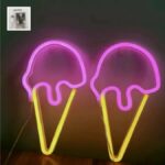 Φωτιστικό Ταμπέλα Φωτεινή Επιγραφή NEON LED Σήμανσης Παγωτό 5W με Καλώδιο Usb
