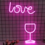 Φωτιστικό Ταμπέλα Φωτεινή Επιγραφή NEON LED ΠΟΤΗΡΙ ΚΡΑΣΙ 5W με Καλώδιο Usb