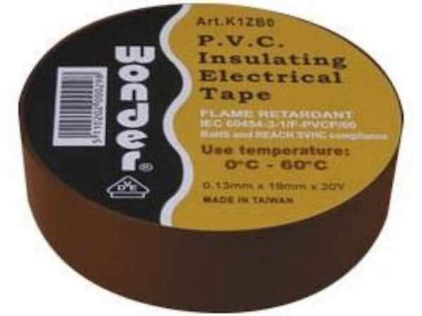 Wonder Μονωτική Ταινία PVC K1ZB0 Brown 02.020.0029 19mm x 20m