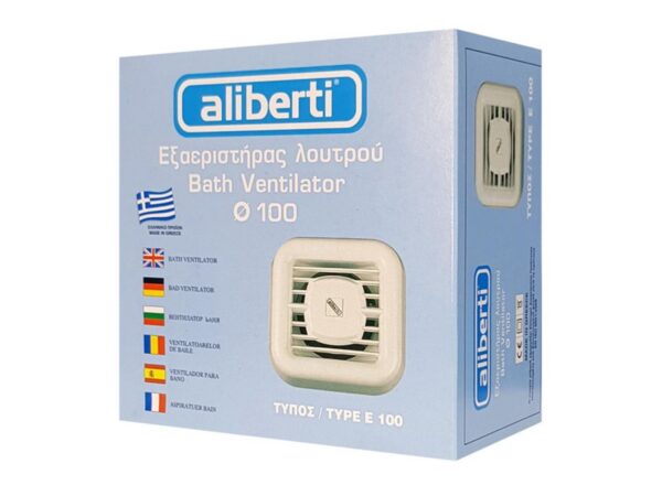 Aliberti E-100 Επιτοίχιος Εξαεριστήρας Μπάνιου 100mm Λευκός