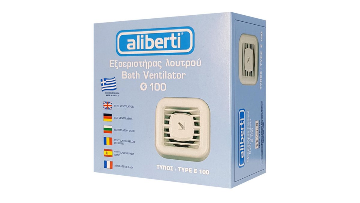 673209818ec5923531e740a9 Aliberti E-100 Επιτοίχιος Εξαεριστήρας Μπάνιου 100mm Λευκός - Image 1