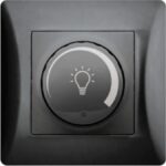 Ρεοστάτης Απλός (dimmer) 500W με Πλαίσιο Μαύρος HSERIES LINEME