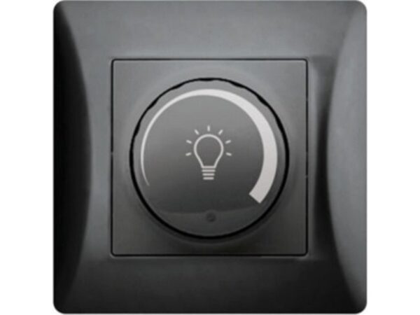Ρεοστάτης Απλός (dimmer) 500W με Πλαίσιο Μαύρος HSERIES LINEME