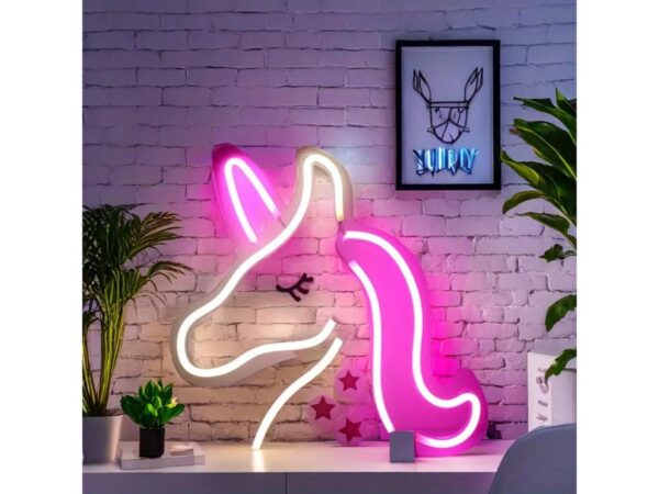 NEON LED STRIPS UNICORN neon με βάση plexi|USB ΚΑΛΩΔΙΟ 1mt|5V|με διακόπτη on/off