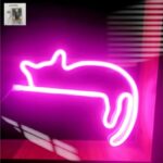Φωτιστικό neon Γάτα ροζ  με καλώδιο usb ή μπαταρίες (δεν συμπεριλαμβάνονται μπατ