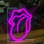 Φωτιστικό neon Στόμα με γλώσσα ροζ με καλώδιο usb ή μπαταρίες