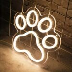 Φωτιστικό neon με βάση plexiglass Πατουσάκι λευκό  με καλώδιο usb & dimmer