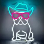 Φωτιστικό neon Σκύλος μπλε, λευκό & ροζ με καλώδιο usb & dimmer