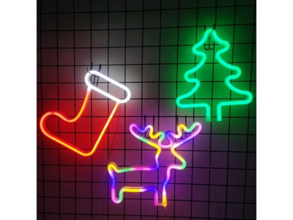 Φωτιστικό neon Χριστουγεννιάτικο με καλώδιο usb ή μπαταρίες