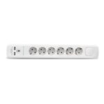 Geyer Πολύπριζο Ασφαλείας 6 Θέσεων με Διακόπτη, 2 USB και Καλώδιο 1.4m Λευκό