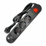 ΠΟΛ/ΖO 3Θ ΠΡΟΣΤΑΣΙΑΣ ΥΠΕΡΤΑΣΕΩΝmax3680W+ΔΙΑΚ.+USB+ΚΑΛ.1mt IP20 ΜΑΥΡΟ