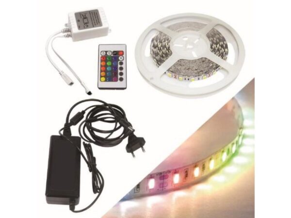 ΛΕΝΤΟΤΑΙΝΙΑ 5Μ 72W IP20 RGB ME ΤΡΟΦΟΔΟΤΙΚΟ & ΚΟΝΤΡΟΛΕΡ BLISTER