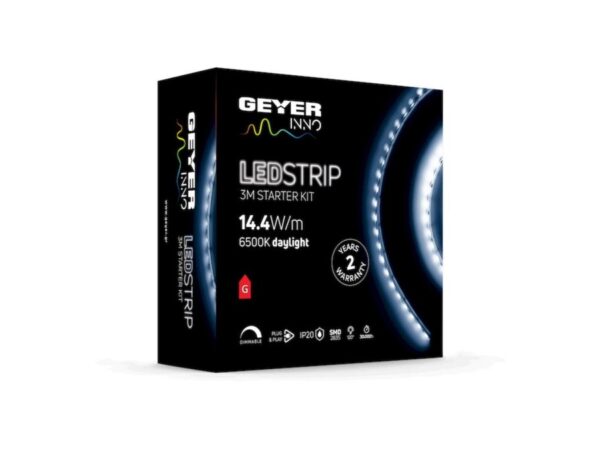 LED Strip KIT 14.4W 12V 6500K IP20 3m + driver