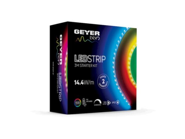 LED Strip KIT 14.4W 12V RGB IP20 3m + RGB Controller + Driver