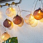 ΣΕΙΡΑ, 10 LED 5mm, ΜΕ ΡΟΖ ΓΥΑΛΙΝΕΣ ΜΠΑΛΕΣ 6cm, 4,5V ΜΕΤΑΣΧΗΜΑΤΙΣΤΗΣ, ΔΙΑΦΑΝΟ ΚΑΛ