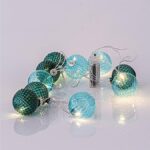 ΣΕΙΡΑ, 10 LED 5mm, ΜΕ ΠΡΑΣΙΝΕΣ ΓΥΑΛΙΝΕΣ ΜΠΑΛΕΣ 6cm, ΜΠΑΤΑΡΙΑΣ 3xAA, ΔΙΑΦΑΝΟ PVC