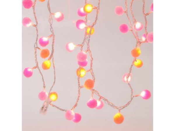 ΣΕΙΡΑ,100 LED 3mm ΘΕΡΜΑ ΜΕ ΛΕΥΚΕΣ ΚΑΙ ΡΟΖ ΥΦΑΣΜΑΤΙΝΕΣ ΜΠΑΛΕΣ,ΜΕΤΑΣΧΗΜ/ΣΤΗ & ΕΠΕΚ